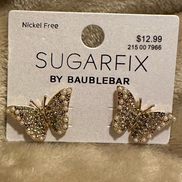 Earrings Shimmery Butterflies, Sugar Fix by Bauble Bar, Nickel Free - Picture 7 of 12
